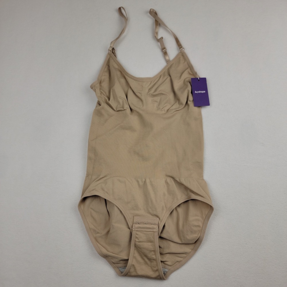 Heyshape Women Beige Seamless Compression Shapewear Bodysuit Size L